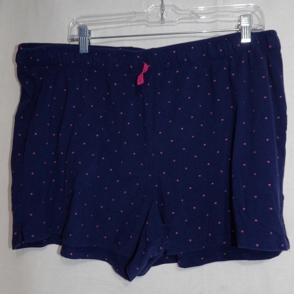 Women's Polo Shorts 2X Blue Polka Dot Pockets - Picture 1 of 8